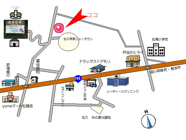 アパート岡岳パインコーポの案内地図