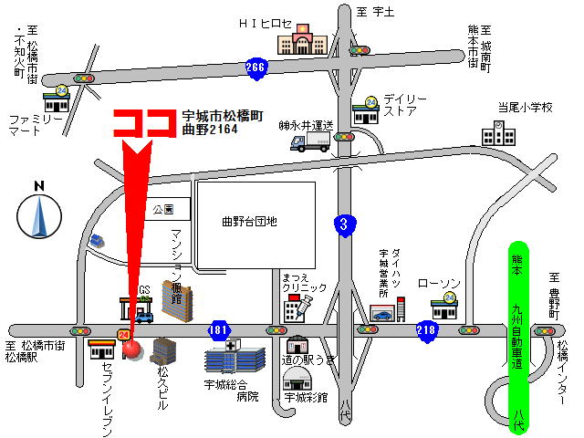第2南田店舗の案内地図