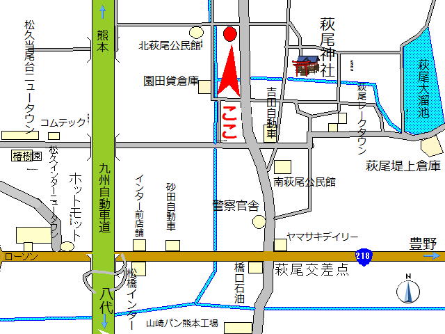 北前田倉庫の案内地図