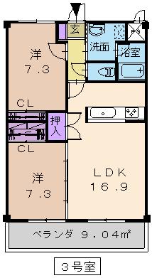 3号室 間取り